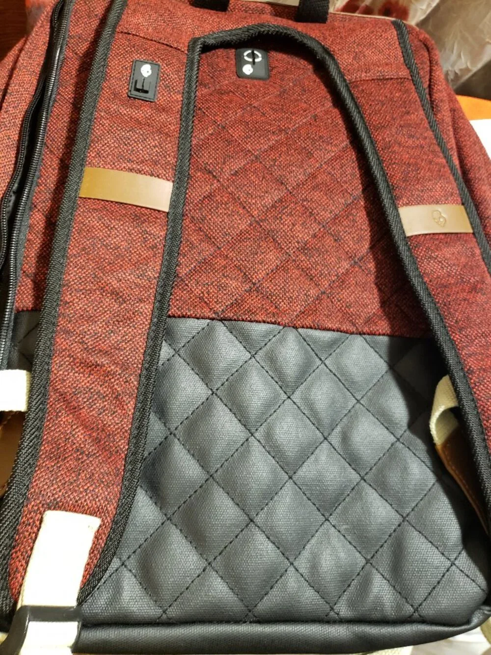 NWT Skullcandy Laptop Backpack Black Red Audio Cable Port School College